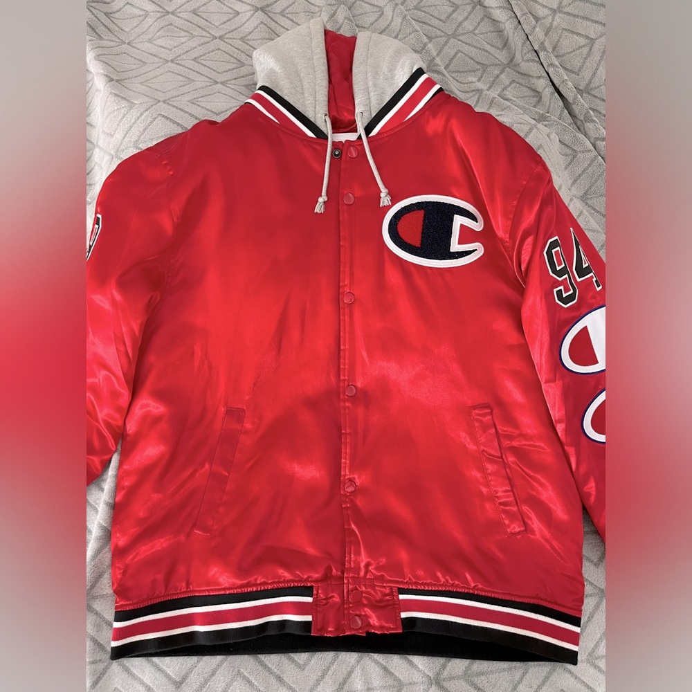 Supreme Champion Hooded Satin Varsity Jacket